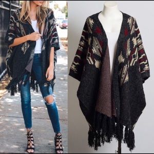 CLEARANCE ‼️HEATHER Knit Ruana - Poncho